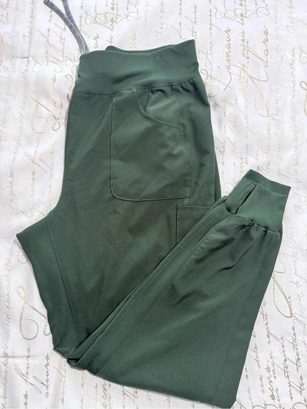 Landau Dark Green Jogger Scrub Pants with Utility Pockets